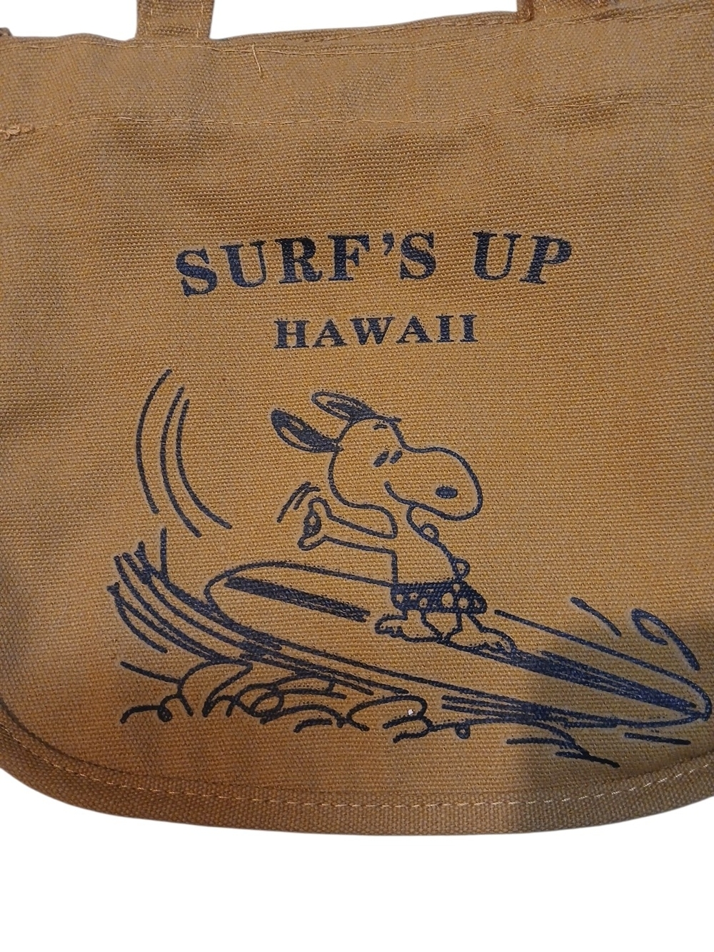 Peanuts -Snoopy Surf Club Khaki Tote/Hand Bag,3 Different Full Size Compartments - Picture 14 of 16